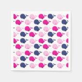 かわいいクジラ、クジラの模様、海獣 スタンダードカクテルナプキン (正面)