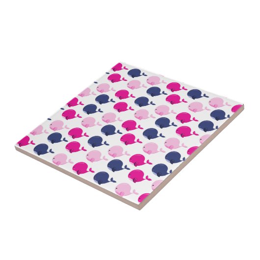 かわいいクジラ、クジラの模様、海獣 タイル (側面)