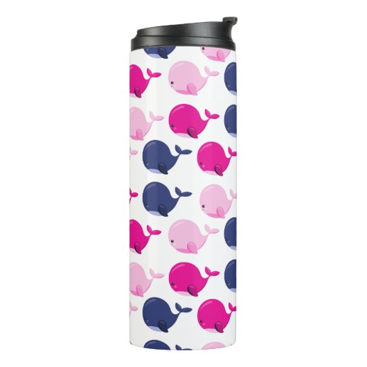 かわいいクジラ、クジラの模様、海獣 タンブラー (回転左)