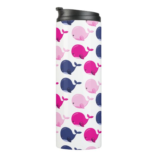 かわいいクジラ、クジラの模様、海獣 タンブラー (回転右)