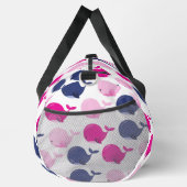 かわいいクジラ、クジラの模様、海獣 ダッフルバッグ (右)