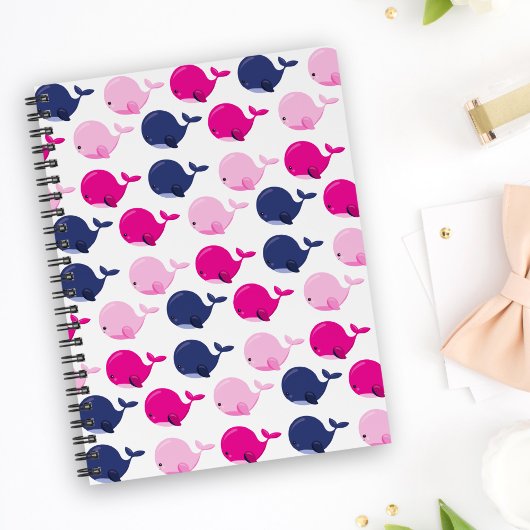 かわいいクジラ、クジラの模様、海獣 ノートブック