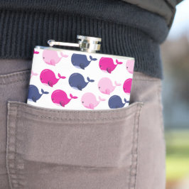 かわいいクジラ、クジラの模様、海獣 フラスク