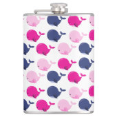 かわいいクジラ、クジラの模様、海獣 フラスク (正面)