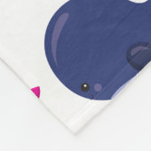 かわいいクジラ、クジラの模様、海獣 フリースブランケット (角)