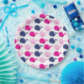 かわいいクジラ、クジラの模様、海獣 ペーパープレート (パーティー)