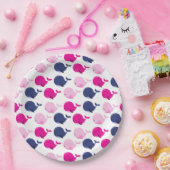 かわいいクジラ、クジラの模様、海獣 ペーパープレート (パーティー)