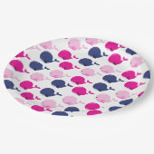 かわいいクジラ、クジラの模様、海獣 ペーパープレート (アングル)