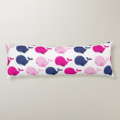 かわいいクジラ、クジラの模様、海獣 ボディピロー (裏面)