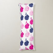 かわいいクジラ、クジラの模様、海獣 ボディピロー (裏面 (縦))