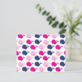 かわいいクジラ、クジラの模様、海獣 ポストカード (スタンド正面)