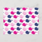 かわいいクジラ、クジラの模様、海獣 ポストカード (正面)