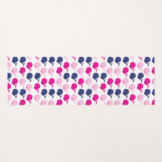 かわいいクジラ、クジラの模様、海獣 ヨガマット (裏面(横))