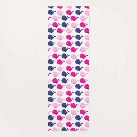 かわいいクジラ、クジラの模様、海獣 ヨガマット (裏面)