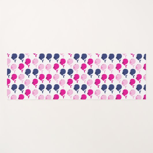 かわいいクジラ、クジラの模様、海獣 ヨガマット (正面(横))