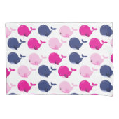 かわいいクジラ、クジラの模様、海獣 枕カバー (正面)