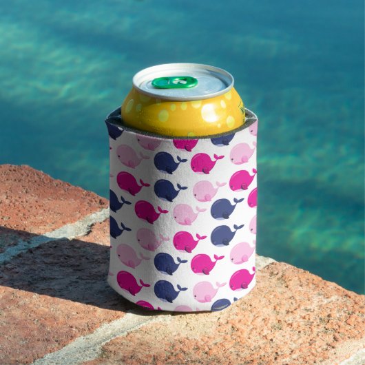 かわいいクジラ、クジラの模様、海獣 缶クーラー (インサイチュ プール)