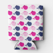 かわいいクジラ、クジラの模様、海獣 缶クーラー (裏面)