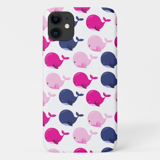 かわいいクジラ、クジラの模様、海獣 Case-Mate iPhoneケース (裏面)