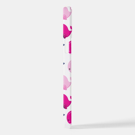 かわいいクジラ、クジラの模様、海獣 iPhoneケース (右側面)