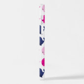 かわいいクジラ、クジラの模様、海獣 iPhoneケース (左側面)