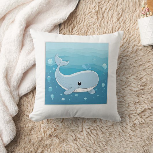 かわいいクジラ クッション (ブランケット)