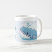 かわいいクジラ コーヒーマグカップ (正面右)
