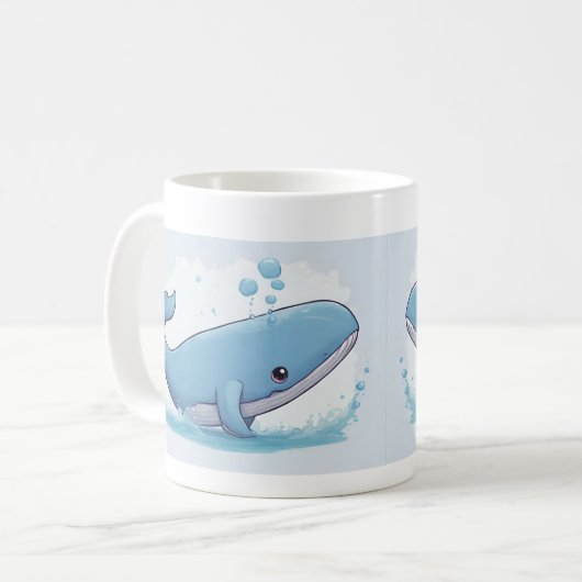 かわいいクジラ コーヒーマグカップ (正面左)