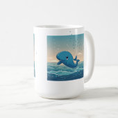 かわいいクジラ コーヒーマグカップ (正面右)