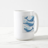 かわいいクジラ コーヒーマグカップ (正面右)