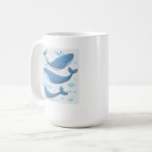 かわいいクジラ コーヒーマグカップ (正面左)