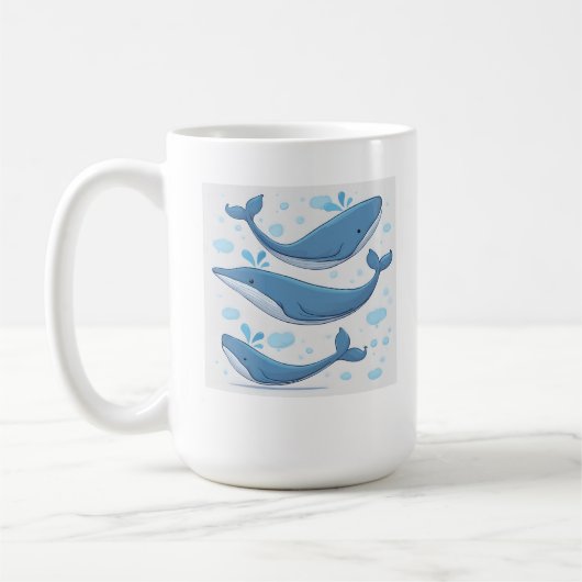 かわいいクジラ コーヒーマグカップ (左)