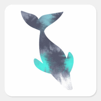かわいいクジラ スクエアシール