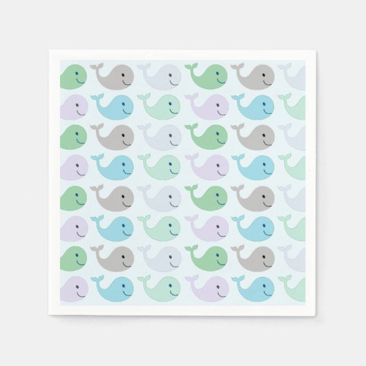 かわいいクジラ スタンダードカクテルナプキン (正面)