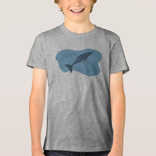 かわいいクジラ トライブレンドＴシャツ (正面)