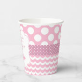 かわいいクジラ(ベビーピンクの女の子ベビーシャワー付き) 紙コップ (左)
