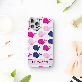 かわいいクジラ 名前入りクジラ柄 iPhone 16ケース