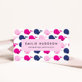 かわいいクジラ、泳ぐインストラクター、スイミングコーチ 名刺