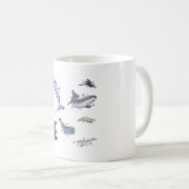 かわいいクジラ�類が楽しめる動物アート コーヒーマグカップ (正面右)