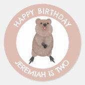 かわいいクッカアニメパーソナライズされたの誕生日おめでとう ラウンドシール (正面)