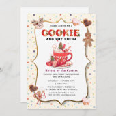 かわいいクッキーとココアのホリデーパーティー招待状 招待状 (正面/裏面)