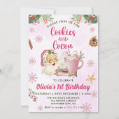 かわいいクッキーとココアのホリデーパーティー 招待状 (正面)