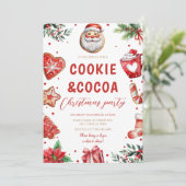 かわいいクッキーとココアクリスマスホリデーパーティー 招待状 (スタンド正面)