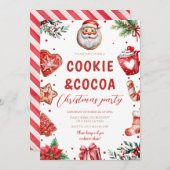 かわいいクッキーとココアクリスマスホリデーパーティー 招待状 (正面/裏面)
