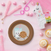かわいいクッキーとミルクパーティー ペーパープレート (パーティー)