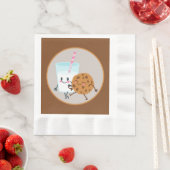 かわいいクッキーとミルクパーティー 縁ありランチョンナプキン (インサイチュ)