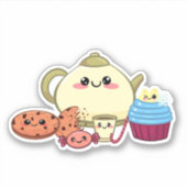 かわいいクッキーと温かいティータイム シール (正面)
