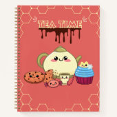 かわいいクッキーと温かいティータイム ノートブック (正面)