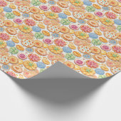 かわいいクッキーのパーティータイル模様 ラッピングペーパー (角)