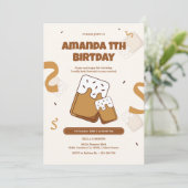 かわいいクッキーをテーマにした誕生日招待状 招待状 (スタンド正面)